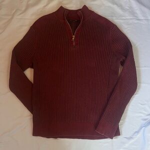 Men’s Express Ribbed Knit Quarter Zip Pullover Sweater